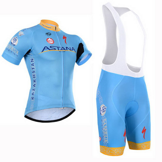 2015 Maillot Astana Tirantes Mangas Cortas azul